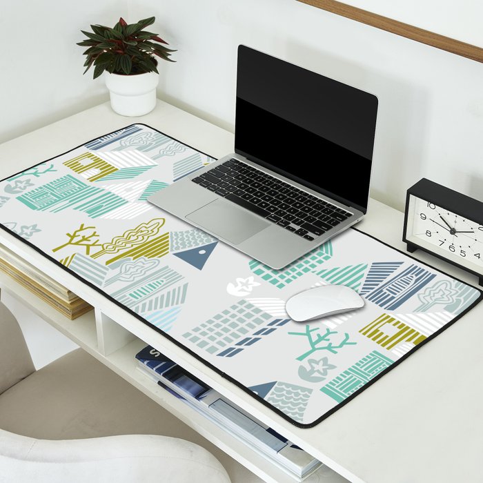 bonjour ma vie; City life collection, soft grey  Desk Mat Gallery Image 2