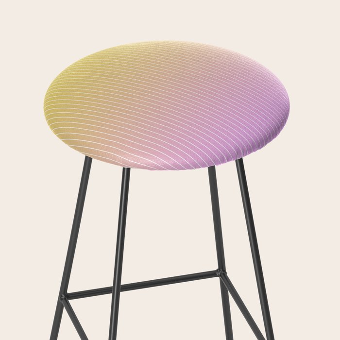 Ombre Arch IV Pink Yellow Sunrise Gradient Modern Geometric Lines Stool Gallery Image 2