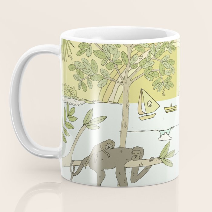 postcard from paradise // costa rica tropical // retro surf art by surfy birdy Coffee Mug Gallery Image 3