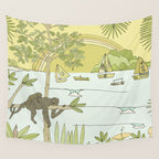 postcard from paradise // costa rica tropical // retro surf art by surfy birdy Wall Tapestry Gallery Image 4