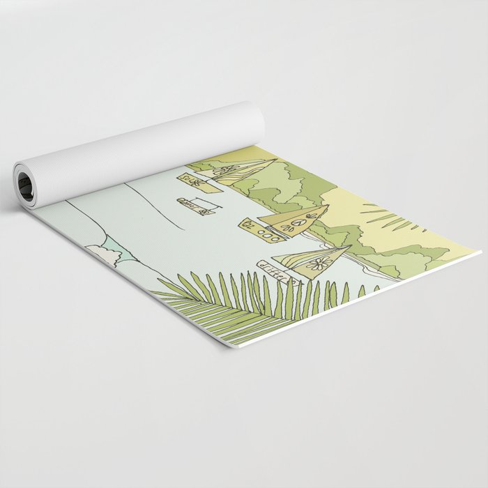 postcard from paradise // costa rica tropical // retro surf art by surfy birdy Yoga Mat Gallery Image 2