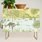 postcard from paradise // costa rica tropical // retro surf art by surfy birdy Credenza Gallery Image 1