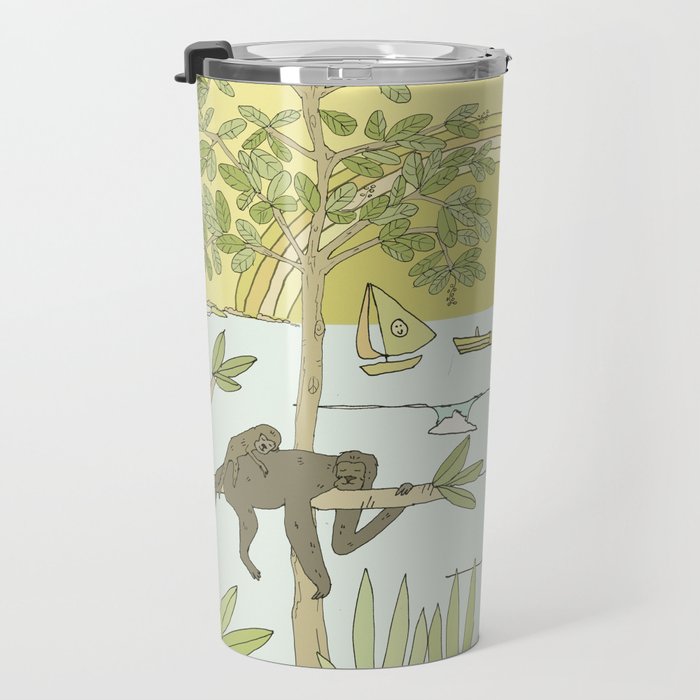 postcard from paradise // costa rica tropical // retro surf art by surfy birdy Travel Mug Gallery Image 3