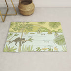 postcard from paradise // costa rica tropical // retro surf art by surfy birdy Rug Gallery Image 1