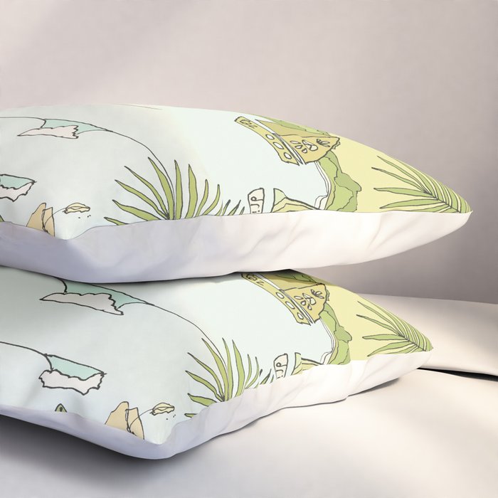 postcard from paradise // costa rica tropical // retro surf art by surfy birdy Pillow Sham Gallery Image 3