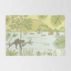 postcard from paradise // costa rica tropical // retro surf art by surfy birdy Rug Gallery Image 2