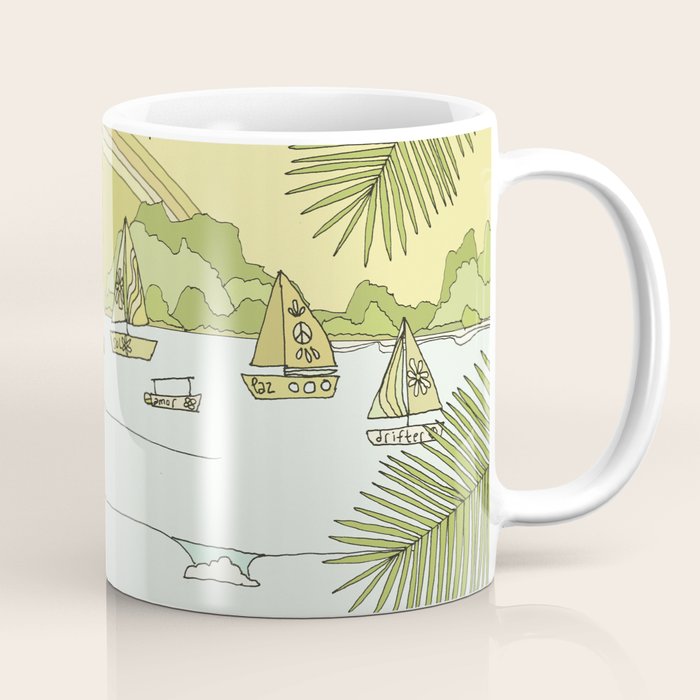 postcard from paradise // costa rica tropical // retro surf art by surfy birdy Coffee Mug Gallery Image 1