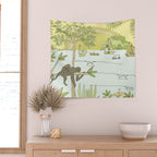 postcard from paradise // costa rica tropical // retro surf art by surfy birdy Wall Tapestry Gallery Image 2