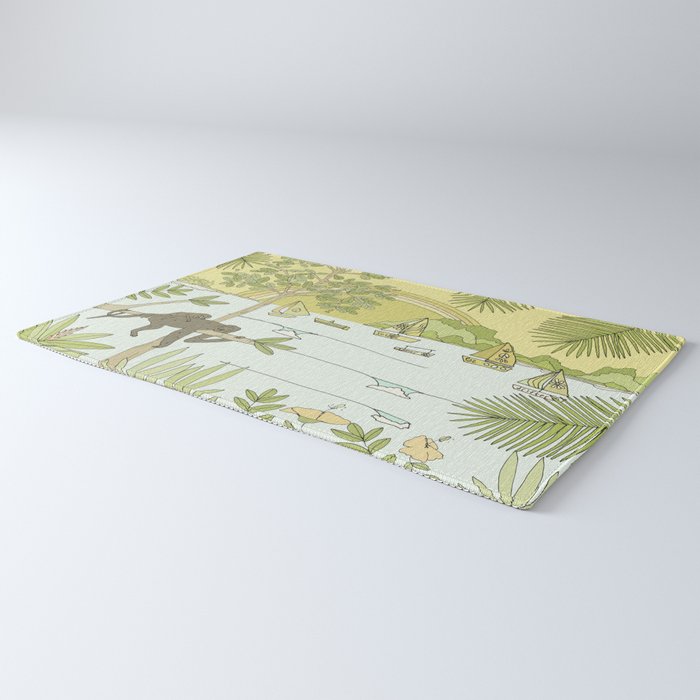 postcard from paradise // costa rica tropical // retro surf art by surfy birdy Rug Gallery Image 3