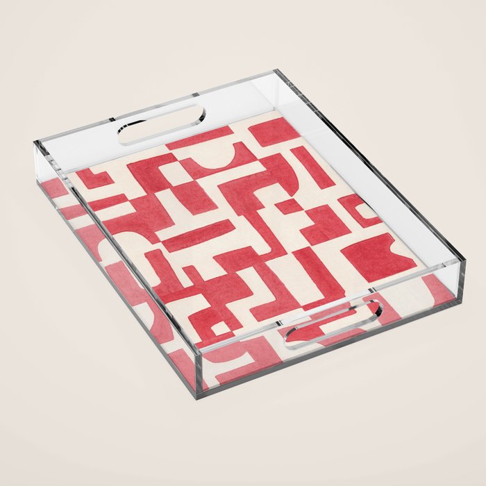 Red Puzzle Acrylic Tray Gallery Image 1