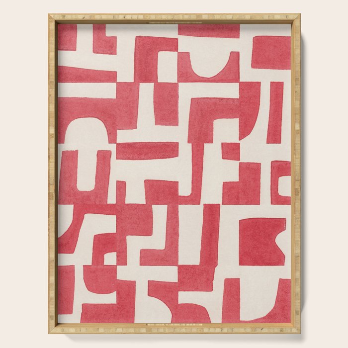 Red Puzzle Serving Tray Gallery Image 1