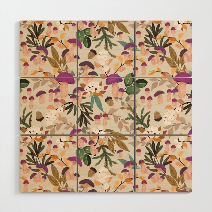 Magic mushroom forest H Wood Wall Art Gallery Image 1