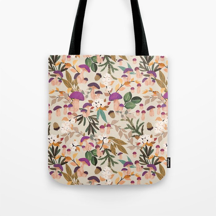 Magic mushroom forest H Tote Bag Gallery Image 1
