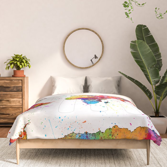 Map of the World Map Watercolor Comforter Gallery Image 3