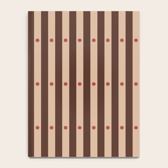 Stripes and Dots geometric pattern brown Notebook Gallery Image 4