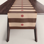 Stripes and Dots geometric pattern brown Table Runner Gallery Image 1