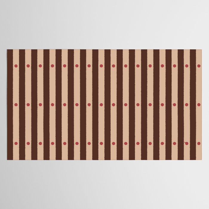 Stripes and Dots geometric pattern brown Tablecloth Gallery Image 2