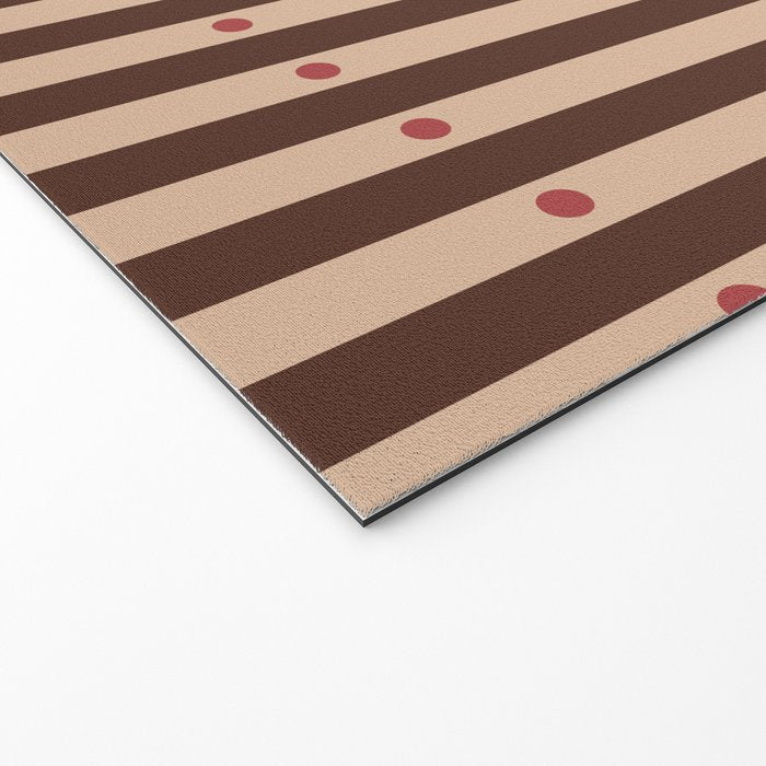 Stripes and Dots geometric pattern brown Welcome Mat Gallery Image 2