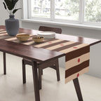 Stripes and Dots geometric pattern brown Table Runner Gallery Image 2