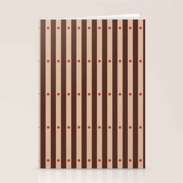 Stripes and Dots geometric pattern brown Stationery Card Gallery Image 2