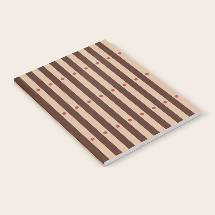 Stripes and Dots geometric pattern brown Notebook Gallery Image 2