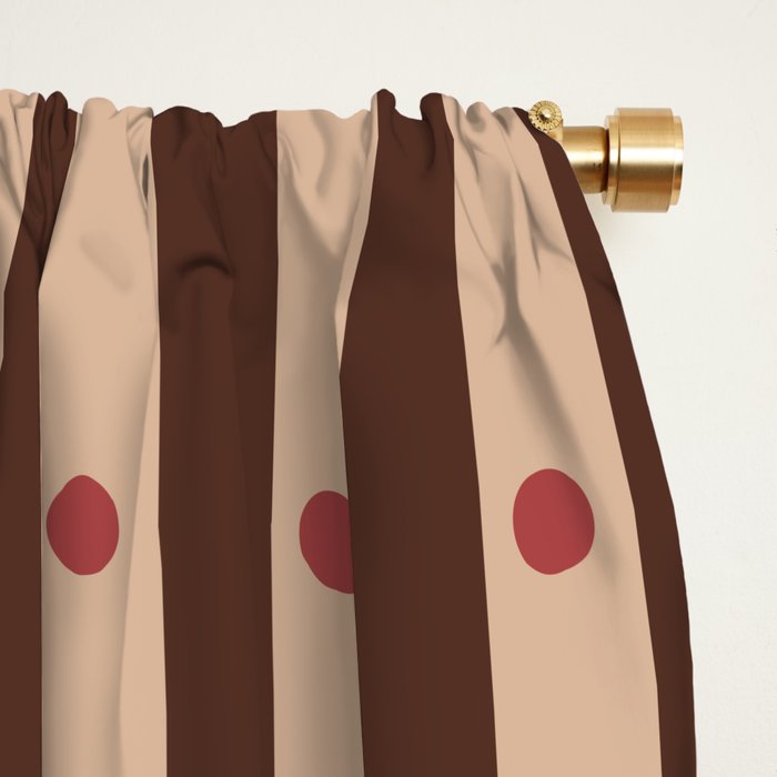 Stripes and Dots geometric pattern brown Window Curtain Gallery Image 2