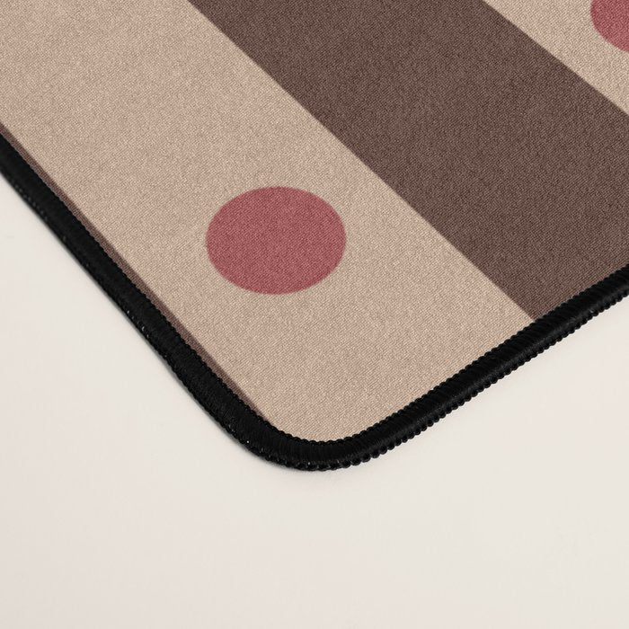 Stripes and Dots geometric pattern brown Desk Mat Gallery Image 4