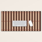 Stripes and Dots geometric pattern brown Desk Mat Gallery Image 1