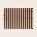Stripes and Dots geometric pattern brown Laptop Sleeve Gallery Image 1