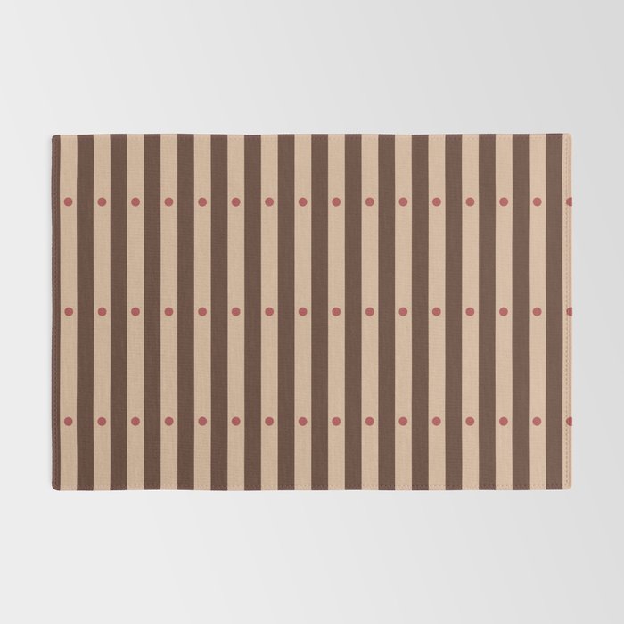 Stripes and Dots geometric pattern brown Rug Gallery Image 2