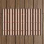 Stripes and Dots geometric pattern brown Outdoor Rug Gallery Image 1