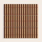 Stripes and Dots geometric pattern brown Wood Wall Art Gallery Image 1
