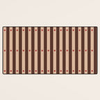 Stripes and Dots geometric pattern brown Desk Mat Gallery Image 3