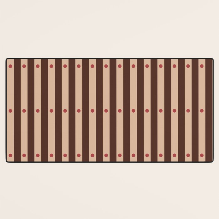 Stripes and Dots geometric pattern brown Desk Mat Gallery Image 3