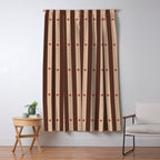 Stripes and Dots geometric pattern brown Window Curtain Gallery Image 5