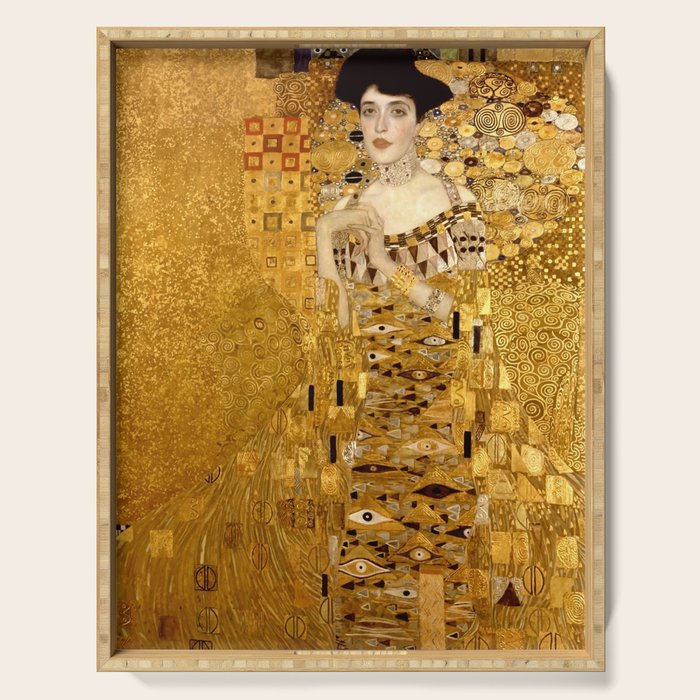 Woman in Gold Portrait by Gustav Klimt Serving Tray Gallery Image 1