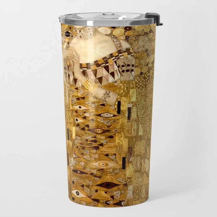 Woman in Gold Portrait by Gustav Klimt Travel Mug Gallery Image 2