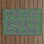 Cool zebras with fuchsia pink shoes and red lips illustration  Outdoor Rug Gallery Image 1