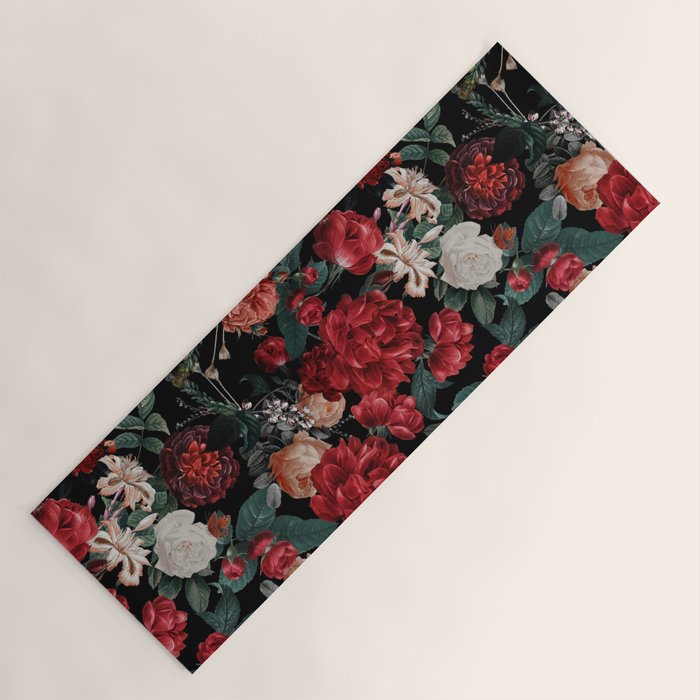 Night Garden Roses Yoga Mat Gallery Image 1