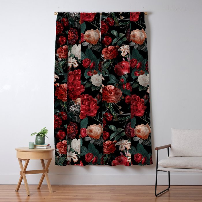 Night Garden Roses Window Curtain Gallery Image 5