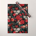 Night Garden Roses Wrapping Paper Gallery Image 1