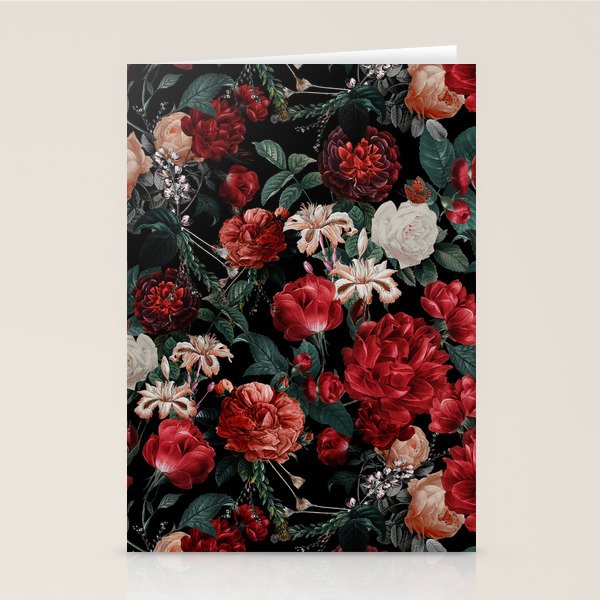 Night Garden Roses Stationery Card Gallery Image 1