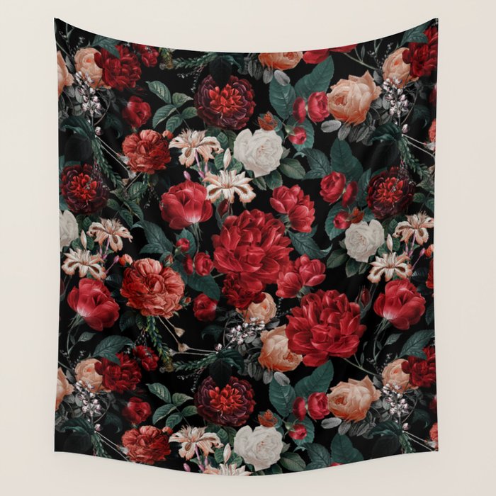 Night Garden Roses Wall Tapestry Gallery Image 4