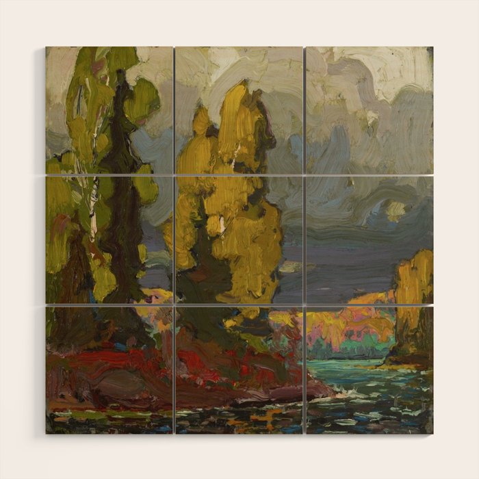 Tom Thomson Poplars by a Lake 1916 Canadian Landscape Artist Wood Wall Art Gallery Image 1