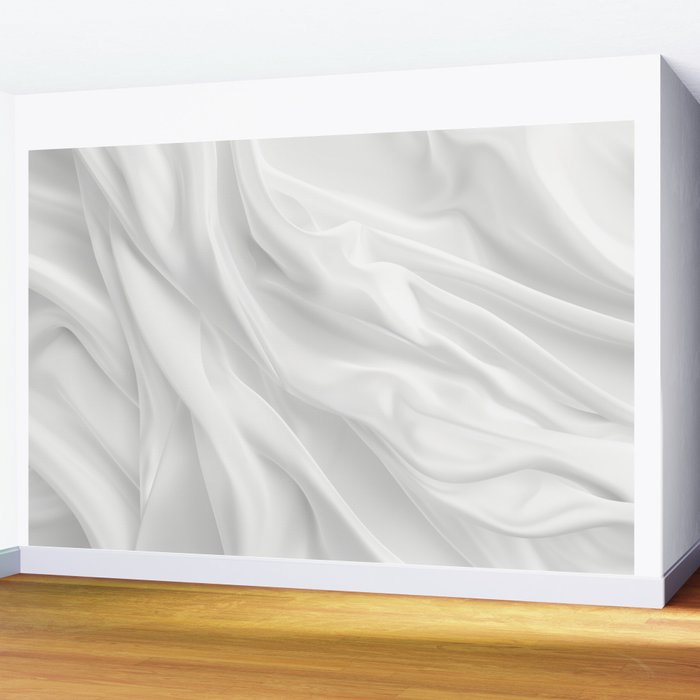 Silk Sensation Subtle White Surface Wall Mural Gallery Image 2