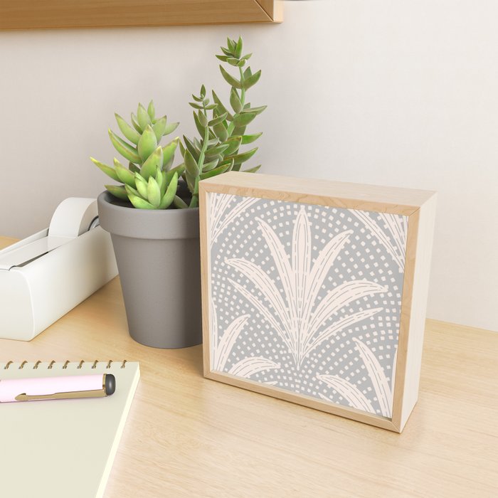 Boho Rustic Palm Radiance Soft Grey Mini Art Print Gallery Image 2