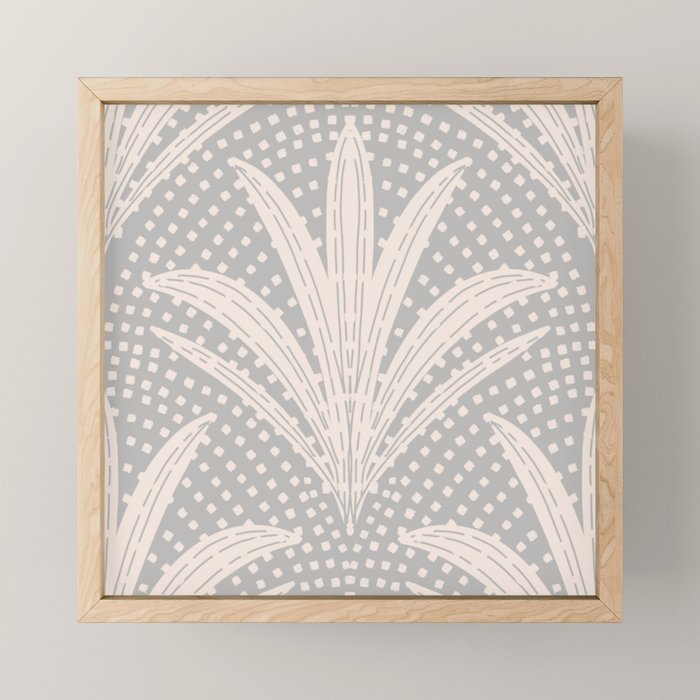 Boho Rustic Palm Radiance Soft Grey Mini Art Print Gallery Image 1