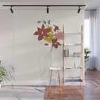 Colorful Thoughts Minimal Line Art Woman with Orchids Wall Mural Gallery Image 1