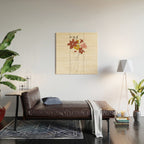 Colorful Thoughts Minimal Line Art Woman with Orchids Wood Wall Art Gallery Image 2