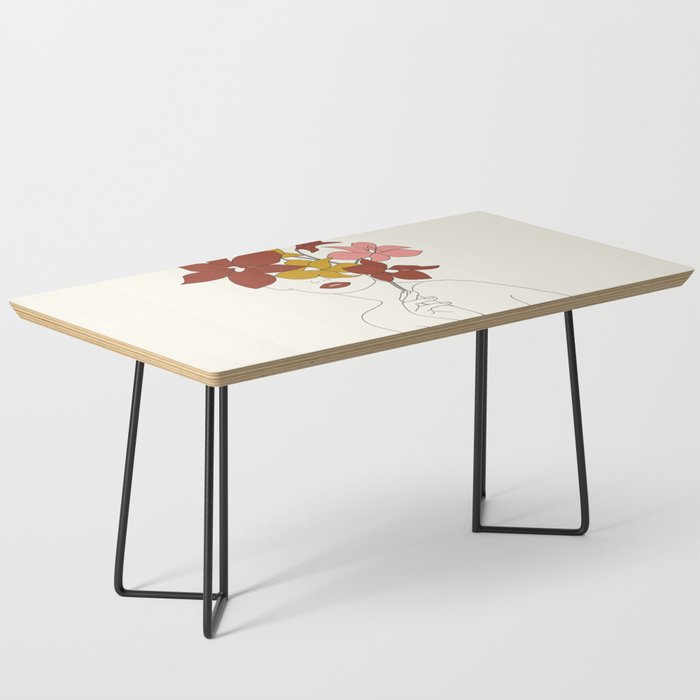 Colorful Thoughts Minimal Line Art Woman with Orchids Coffee Table Gallery Image 1